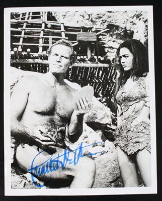 Lot 1241 - Charlton Heston, a 25.5 x 20.5cm black and...