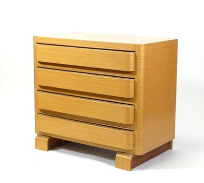 Lot 414 - A 1970s Schreiber plywood round cornered chest...