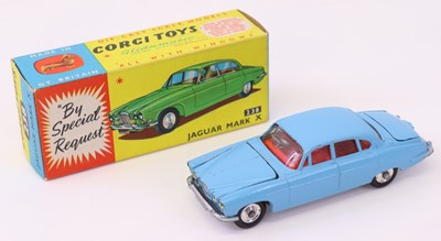 Lot 827 - Corgi Toys, 238, Jaguar Mark X, light blue...