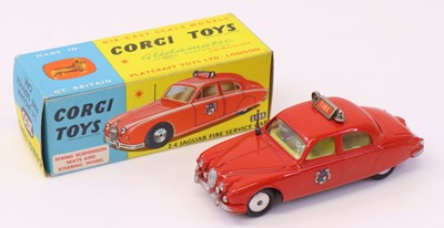 Lot 830 - Corgi Toys, 213, 2.4 Jaguar Fire Service Car,...