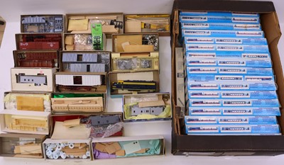 Lot 234 - Two trays containing various HO gauge wagon...