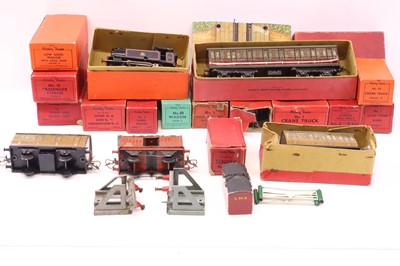 Lot 98 - One tray of various post-war Hornby 0 gauge...
