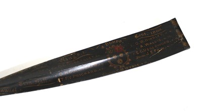 Lot 1217 - A late Victorian presentation oar for King's...