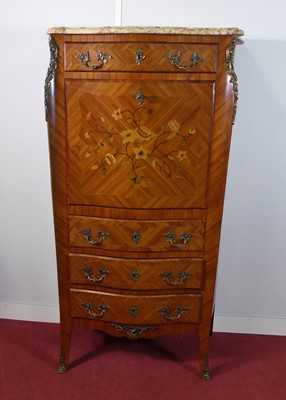 Lot 2440 - A French kingwood and marquetry inlaid...