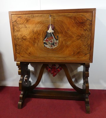 Lot 2444 - A Continental Walnut Vargueno Cabinet on Stand,...