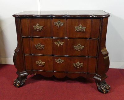 Lot 2422 - A 19th century Continental walnut bombe...