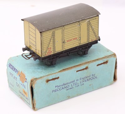 Lot 384 - Hornby Dublo pre-war 3 rail SR meat van, in...