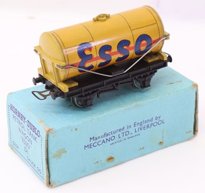 Lot 390 - Hornby Dublo pre-war 3 rail Buff Esso tanker,...