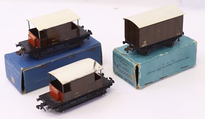Lot 412 - Three Hornby Dublo post-war Southern wagons,...