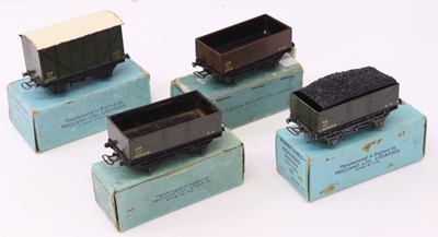 Lot 406 - Four Hornby Dublo pre-war wagons to include a...