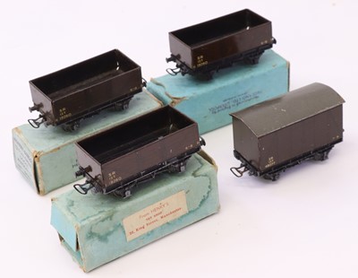 Lot 413 - Four Hornby Dublo pre war Southern wagons, to...