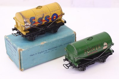 Lot 544 - Two Hornby Dublo pre-war tanker wagons to...