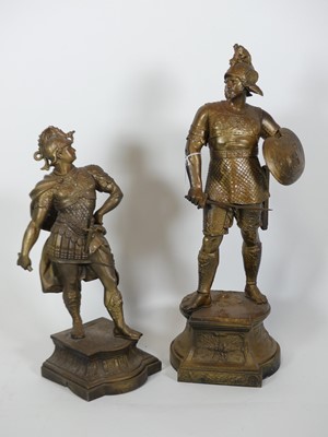 Lot 21 - A late 19th century spelter figure of a Roman...