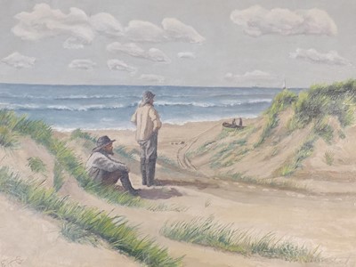 Lot 1008 - 20th century school, Beach scene, oil on...