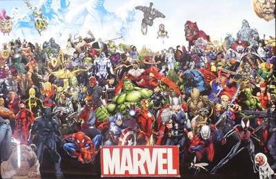 Lot 1012 - Marvel Comic Heroes - heightened print,...