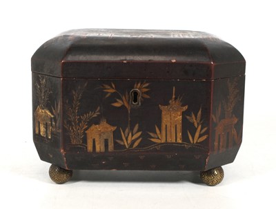 Lot 37 - An early 20th century Chinese export tea caddy,...