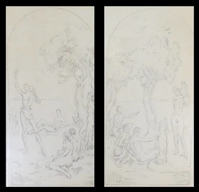 Lot 1013 - 19th century school - Bathers on the beach,...