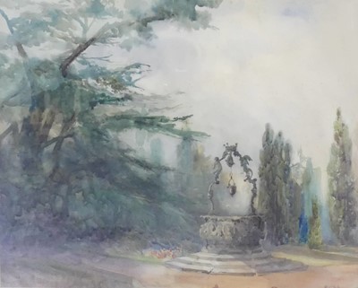 Lot 1018 - Robb - Fountain in a parkland setting,...