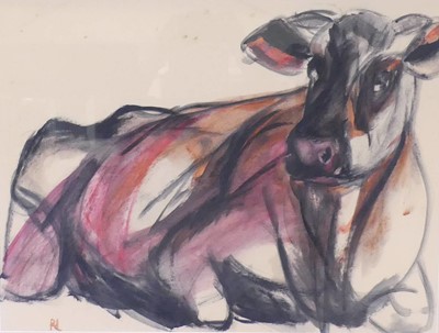Lot 1022 - 20th century school - a recumbent cow,...