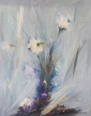 Lot 1025 - Continental school - flower study, oil on...