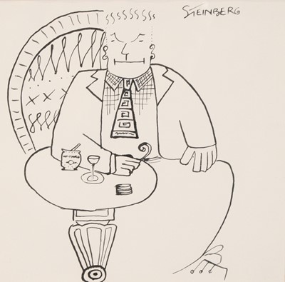 Lot 1031 - A Steinberg cartoon ink study, a Kate Cudley -...