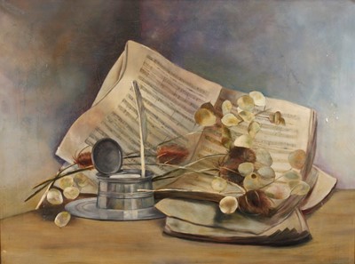 Lot 1040 - 19th century school - still life with dried...