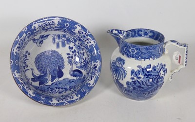 Lot 64 - A Victorian blue and white transfer decorated '...