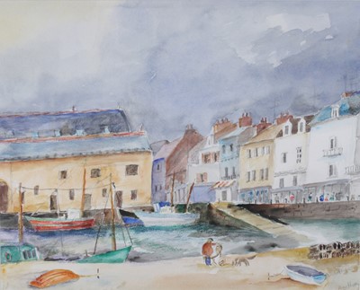 Lot 1041 - HR Barwell - Le Croisic, Brittany, watercolour,...