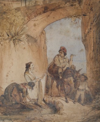 Lot 1043 - 19th century school - Travellers and Washer...