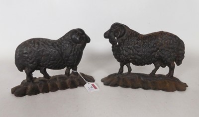 Lot 75 - A pair of black painted cast iron doorstops,...