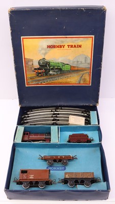 Lot 92 - 1948-54 No.601 Hornby LMS Goods set, clockwork,...