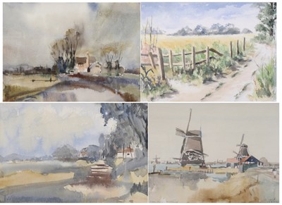 Lot 1049 - Arnold de Soet - Landscape scene, watercolour,...