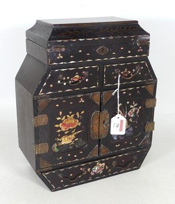 Lot 79 - A Japanese ebonised and mother of pearl inlaid...
