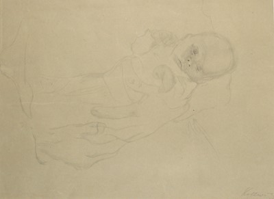 Lot 1055 - Koller - The Newborn Baby, pencil drawing,...