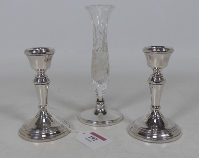 Lot 192 - A pair of modern silver dwarf table...