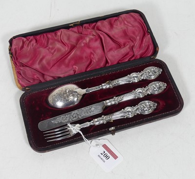 Lot 200 - A Victorian silver three-piece christening set...