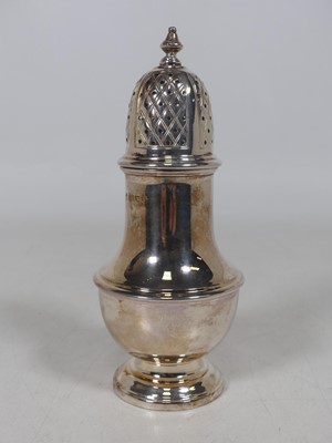 Lot 201 - A modern silver pedestal sugar caster having a...
