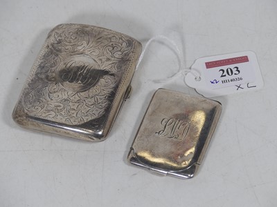 Lot 203 - A George V silver pocket cigarette case of...