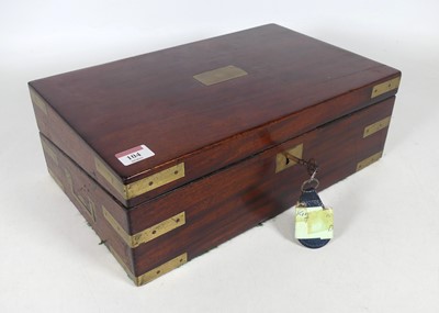 Lot 104 - A Victorian hardwood writing slope, of typical...