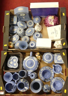 Lot 112 - A collection of Wedgwood light blue Jasperware,...