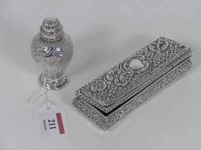 Lot 211 - An Edwardian silver dressing table box of...