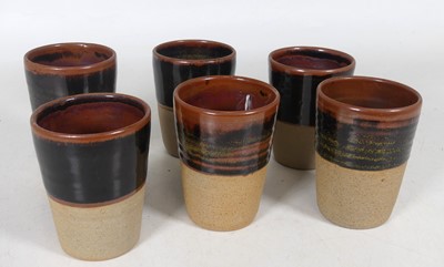 Lot 137 - A set of six Winchcombe pottery beakers,...
