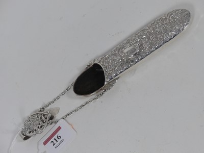 Lot 216 - An Edwardian silver spectacle case of rounded...