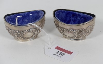 Lot 220 - A pair of late Victorian silver open salts of...