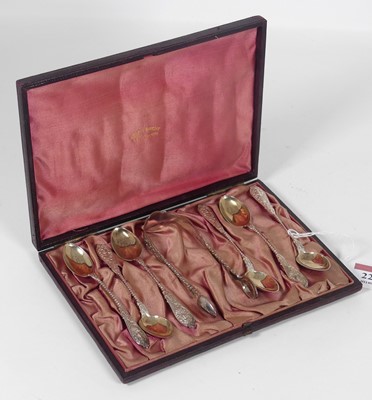 Lot 224 - A set of six late 19th century Danish silver...