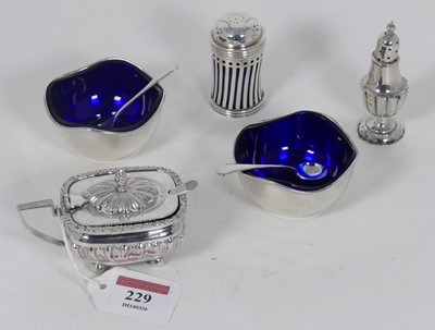 Lot 229 - A pair of 20th century silver open salts each...