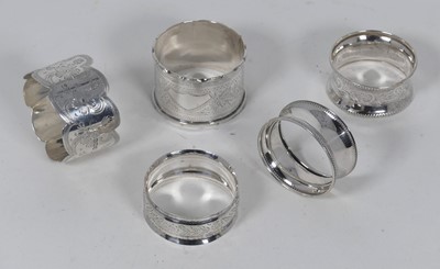 Lot 230 - A George V silver napkin ring engraved with a...