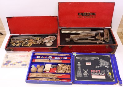 Lot 418 - Two Erector sets, including a double-layered...