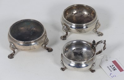 Lot 238 - A pair of George III silver open salts of...