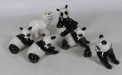 Lot 143 - A Lomonosov pottery figure of a polar bear,...